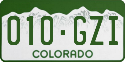 CO license plate 010GZI