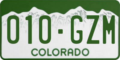 CO license plate 010GZM