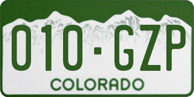 CO license plate 010GZP