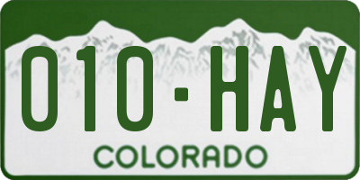 CO license plate 010HAY