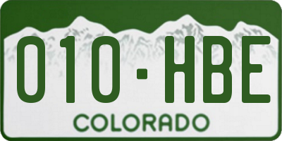 CO license plate 010HBE