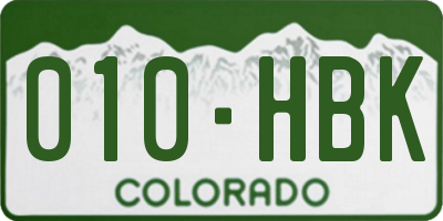 CO license plate 010HBK