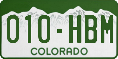 CO license plate 010HBM