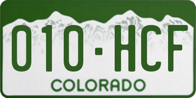 CO license plate 010HCF