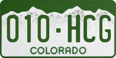 CO license plate 010HCG
