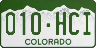 CO license plate 010HCI