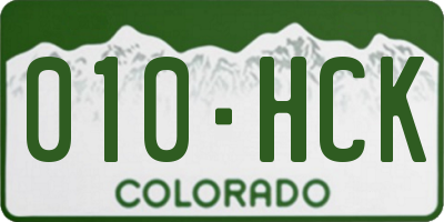 CO license plate 010HCK