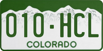 CO license plate 010HCL