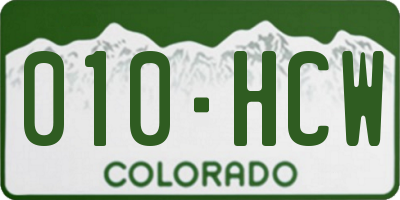 CO license plate 010HCW