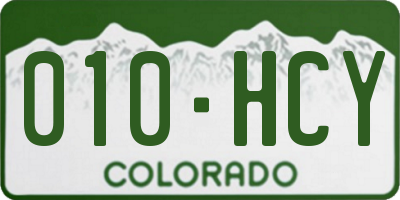 CO license plate 010HCY