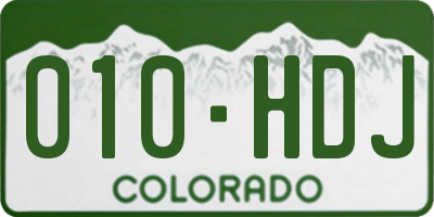 CO license plate 010HDJ