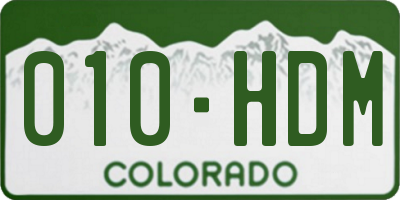 CO license plate 010HDM