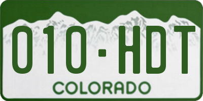 CO license plate 010HDT