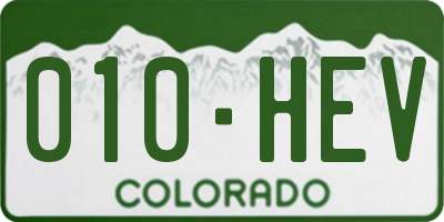 CO license plate 010HEV