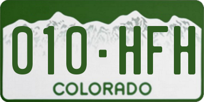 CO license plate 010HFH