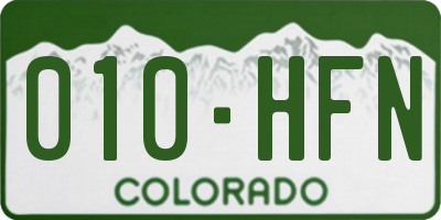 CO license plate 010HFN