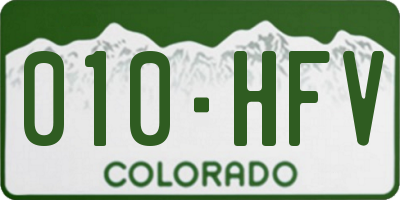 CO license plate 010HFV