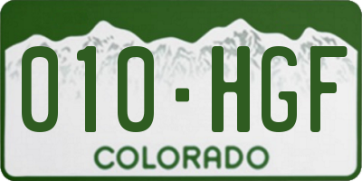 CO license plate 010HGF