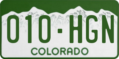 CO license plate 010HGN