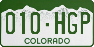 CO license plate 010HGP