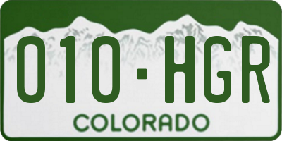 CO license plate 010HGR