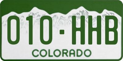 CO license plate 010HHB