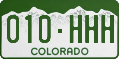 CO license plate 010HHH