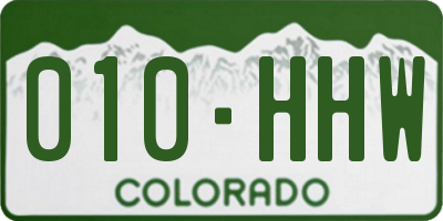CO license plate 010HHW