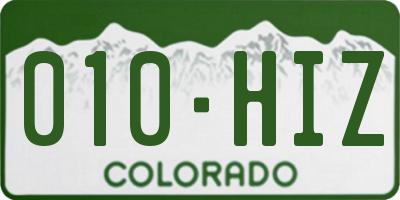 CO license plate 010HIZ
