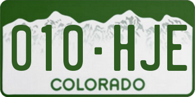 CO license plate 010HJE