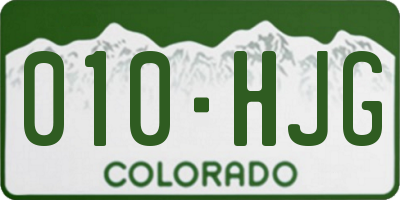 CO license plate 010HJG