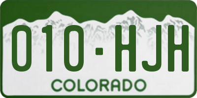 CO license plate 010HJH