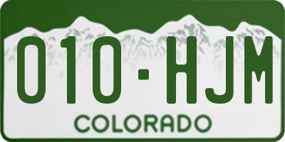 CO license plate 010HJM