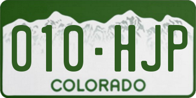 CO license plate 010HJP
