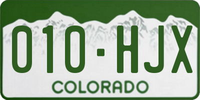 CO license plate 010HJX