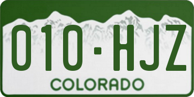 CO license plate 010HJZ