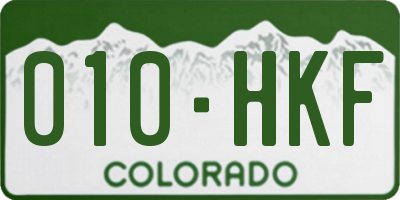 CO license plate 010HKF