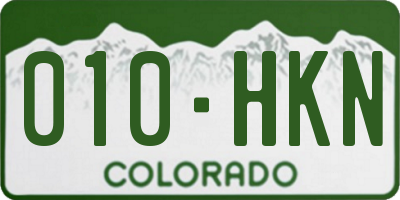 CO license plate 010HKN