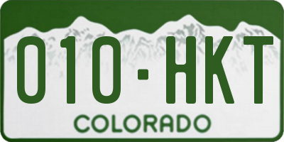 CO license plate 010HKT