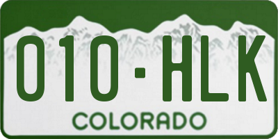 CO license plate 010HLK
