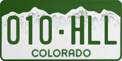 CO license plate 010HLL