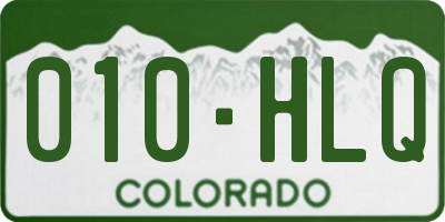 CO license plate 010HLQ