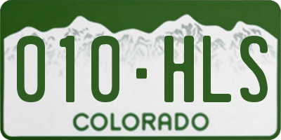 CO license plate 010HLS