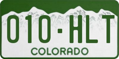CO license plate 010HLT