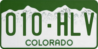 CO license plate 010HLV