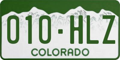 CO license plate 010HLZ