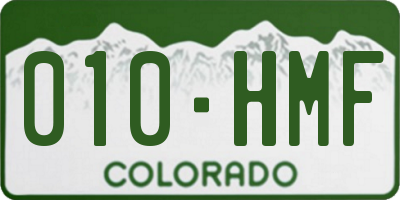 CO license plate 010HMF