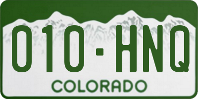 CO license plate 010HNQ
