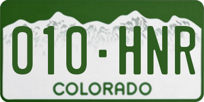CO license plate 010HNR