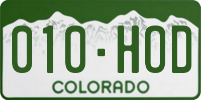 CO license plate 010HOD